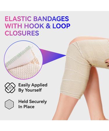 High-Performance 6" Elastic Bandage Wrap - 2 Pack | Compression Bandage for Legs Ankle Knee & Tummy | Reusable & Strong Self-Closing - Buy Online on GoSupps.com