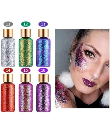 GL-Turelifes Mermaid Chunky Glitter Gel 30ml - Chameleon Glitter for Face, Body, Hair, Nails - Festival Cosmetic with Polarized Sequins - Blue Purple Eyeshadow - Buy Online on GoSupps.com