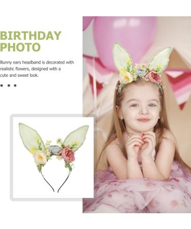 jojofuny Bunny Ears Headband Easter Bunny Ears Headband Rabbit Ear Floral Head Piece Fairy Floral Crowns Hair Hoops Spring Flower Crown Headband for Kids and Adults Party Birthday Supply - Buy Online on GoSupps.com