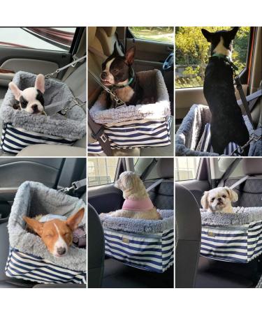 MARSLABO Dog Car Seat for Small Dogs | Metal Frame Upgrade | Double-Layer Oxford | Supports Pets up to 20lbs | XL Stripe Design - Buy Online on GoSupps.com