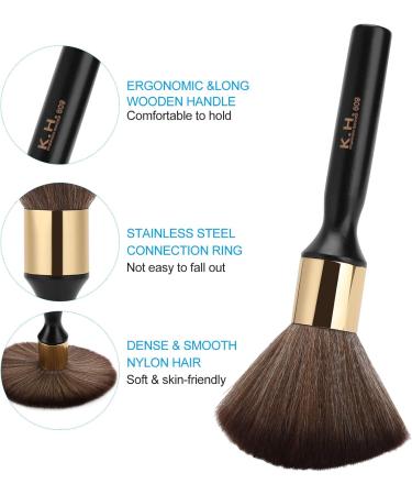 Neck Duster Brush Broken Hair Sweep Brush lengthy Handle Neck Face Cleaning Hairbrush Soft Bristles Tools for Salon The bristles can be washed for barber shops and hair salons. (Black) - Buy Online on GoSupps.com