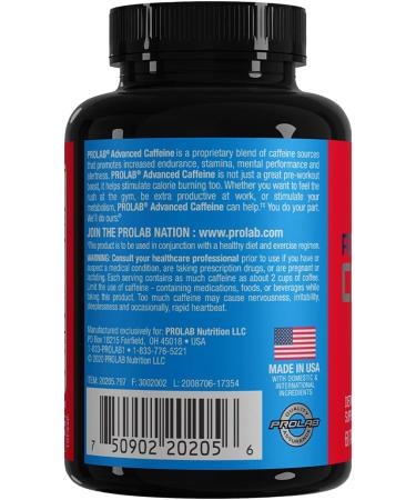 ProLab Advanced Caffeine Tablets - 60 Count | Boost Energy & Focus | International Shipping Available - Buy Online on GoSupps.com