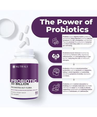 50 BILLION Daily Probiotic for Men & Women 15 Strains Active Culture. Relieves Bloating and Constipation Improved Digestion and Gut Health Supplement Non-GMO Vegan Gluten Free. 60 Powerful Easy to Swallow Capsules.(2 Pack) 60 count (Pack of 2) - Buy Online on GoSupps.com