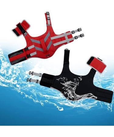 Adjustable Dog Life Jacket | Float Coat for Swimming & Surfing | Pet Lifesaver with Grip - Size L Red - Buy Online on GoSupps.com