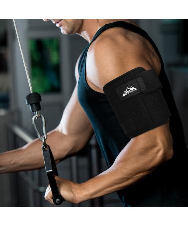 Supregear Bicep Tendonitis Compression Sleeve - Support Brace for Upper Arm Pain Relief & Muscle Strains (Black S) - Buy Online on GoSupps.com