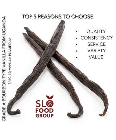 Slofoodgroup Gourmet Vanilla Beans - Grade A Uganda Bourbon Vanilla - Ideal for Cooking, Baking, and Extracts - 10 Count Pack - Buy Online on GoSupps.com