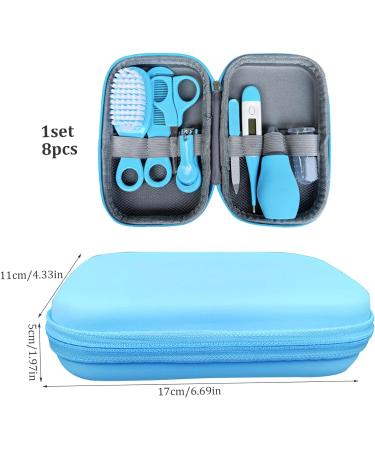 Blue Baby Grooming Kit | Baby Health Care Essentials Set with Comb, Brush, Nail Clipper, and Safety Cutter | Newborn Healthcare Accessories - Buy Online on GoSupps.com