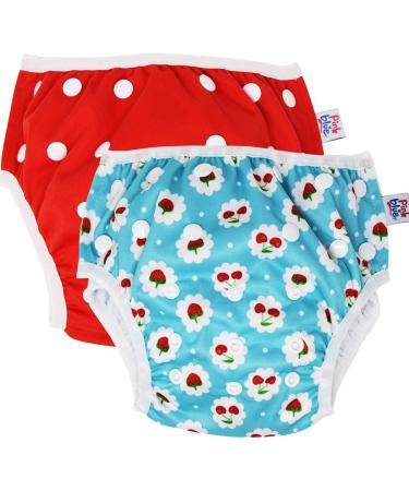 Buy Eco-Friendly Pink & Blue 2-Part Swimming Diaper - Reusable Swimming Trunks for Boys & Girls (4.5-16 kg / 7-20.5 kg) - 2 Pack - Buy Online on GoSupps.com