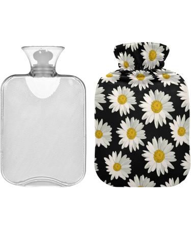 Naanle 1L Hot Water Bottle with Cover - White Daisy | Menstrual Cramps Relief & Heat Therapy - Buy Online on GoSupps.com