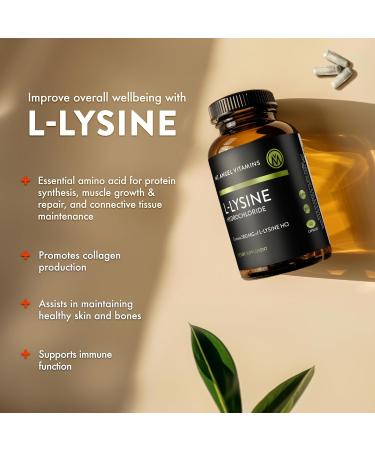 Mt. Angel Vitamins - Premium L-Lysine 500mg Capsules Vegan-Friendly Essential Amino Acid Supports Immune System & Collagen Formation Non-GMO 60 Capsules 60 Count (Pack of 1) - Buy Online on GoSupps.com