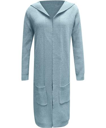 Gefomuofe Women's Long Sleeve Classic Blouses Cardigan with Buttons Long Sleeve Lightweight Cardigan Elegant Shoulder Jacket Top Casual Sweater Elegant Shoulder Jacket Top Casual Top Blue XXL - Buy Online on GoSupps.com