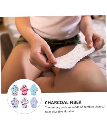 Washable Light Incontinence Pads | Bamboo Charcoal Menstrual Towels for Women | 6pcs Cloth Aunt Towel Pad - Buy Online on GoSupps.com