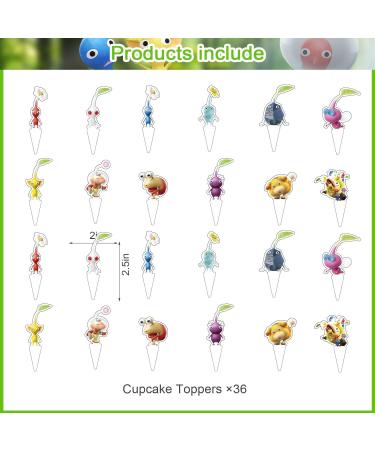 37pcs Pikmin Cake Decorations with 1pcs Captain Olimar Video Game Cake Topper 36pcs Cute Cupcake Toppers for Girls Birthday Party Decorations - Buy Online on GoSupps.com