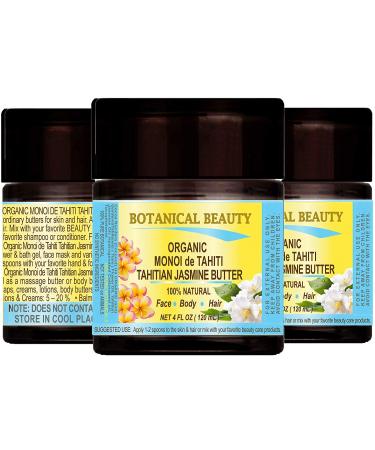 Botanical Beauty MONOI OIL BUTTER Pure Natural Virgin Unrefined RAW 4 Fl. Oz.- 120 ml for FACE SKIN BODY DAMAGED HAIR NAILS