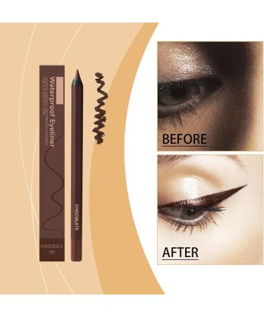 Makeup Black Eyeliner Waterproof Pencil 24 Hours Lasting Long Lasting Non Dizziness Color Lock Sweat and Oil Resistant Makeup Waterproof Pencil Chocolate Color - Buy Online on GoSupps.com
