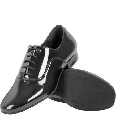 Linodes Men's 1 Leather Sole Latin Dance Shoes - Size 9, Black Patent - Buy Online on GoSupps.com