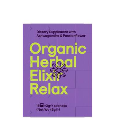 lixir Herbal Bio Relax avec Ashwagandha et Passiflore pour Soulager le Stress & Am liorer le Sommeil - 15 sachets x 3g