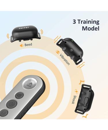 Patpet Dog Shock Collar with Remote - Rechargeable & Waterproof Training Collar for Small to Large Dogs - 3 Safe Modes - 3000Ft Control - Dark Grey - Buy Online on GoSupps.com