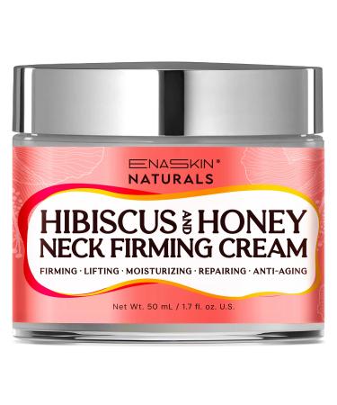Enaskin Naturals Neck Firming & Tightening Cream with Hibiscus and Honey: Anti-Aging Moisturizer for Fine Lines Wrinkles & Deep Hydration Neck Face & Chest Cream - 1.7 Fl Oz Hibiscus 1.7 Fl Oz (Pack of 1)