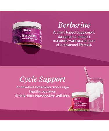 Mineral Moon Berbrine + Cycle Support Bundle - Hormonal Balance & Body Composition Wellness - Menstrual Cycle & Ovulation Support with Berberine Phytosome Vitamin B12 & Folic Acid - Buy Online on GoSupps.com