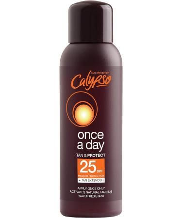 Calypso Once A Day Tan & Protect SPF25-200 ml CALC25TAN and Once A Day Sun Protection Spray. Water Resistant. SPF30 SPF 25 + Sun Protection Spray - Buy Online on GoSupps.com