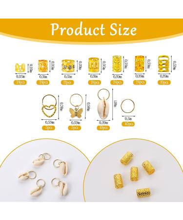 202Pcs Hair Jewelry for Women - Braids, Locs, Dreadlocks Beads, Rings, Clips & Pendants - Buy Online on GoSupps.com