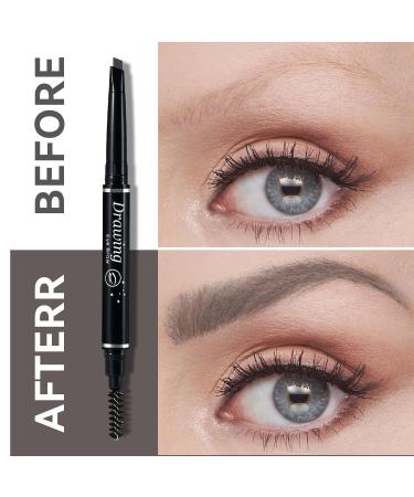 Boobeen Eyebrow Pencil | Waterproof Smudge-Proof Dual-Ended Definer Pen for Natural-Looking Grey Brows | Shop Internationally Now - Buy Online on GoSupps.com