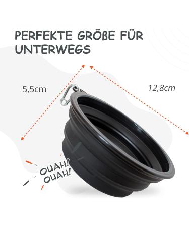 Petsation Foldable Dog Bowl - Original 350ml Travel Food & Water Bowl (2-Pack Black) - Perfect for On-the-Go Pets - Buy Online on GoSupps.com