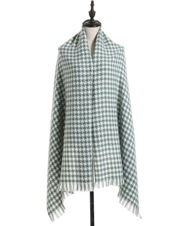 HANXIULIN Women's Warm Triangle Scarf - Black & Green Long Triangle Scarves with Buttons | One Size - Perfect for All Seasons - Buy Online on GoSupps.com