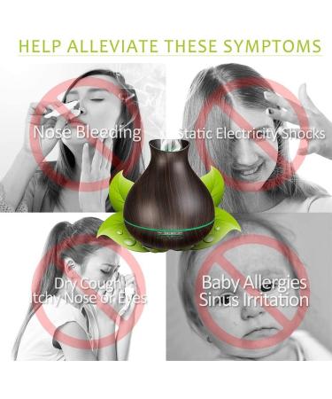 550ml Aromatherapy Essential Oil Diffuser Humidifier for Large Room - 12hr High Mist Output, Waterless Auto-Off, 7 Color LED, Wood Grain Ultrasonic Diffuser - Dark Brown - Buy Online on GoSupps.com