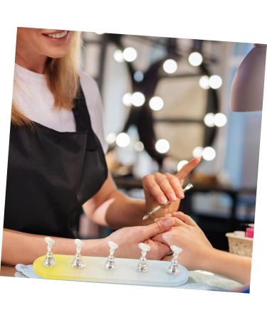 COOLHIYA 1 Set nail practice holder gradient rainbow nail stan training nail stands nail art organiser nail painting stand nail decor nail stands for nail art plastic Acrylic oval Yellow Blue 12.8x3.7cm - Buy Online on GoSupps.com