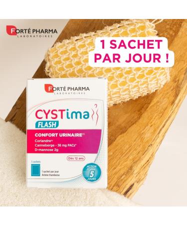 Fort Pharma - Cystima Flash - D s 12 ans - Confort urinaire Elimination Bien etre - Coriandre D mannose Cranberry - 5 sachets ar me Framboise 1/jour - Buy Online on GoSupps.com