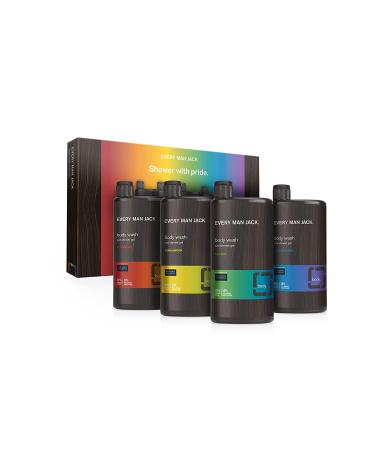 Every Man Jack Pride Body Wash Box - 4 Clean & Incredible Scents: Sandalwood, Cedarwood, Aged Bourbon, Sea Salt - Ideal Gift Set - Buy Online on GoSupps.com