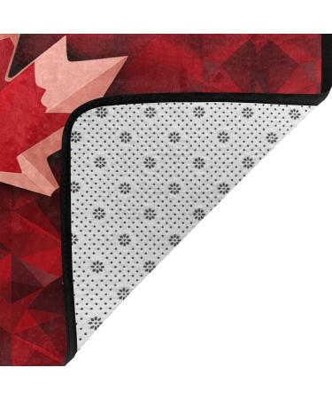 Canada Red Maple Leaf Flannel Non-Slip Floor Mat - 63x48 Inches | Comfortable Lint-Free & Pressure Relieving for Any Occasion - Shop Internationally - Buy Online on GoSupps.com