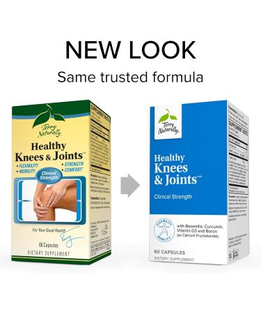 Terry Naturally Healthy Knees & Joints - Curcumin & Boswellia Complex - 60 Capsules - Promotes Flexibility & Mobility - Gluten-Free - Buy Online on GoSupps.com