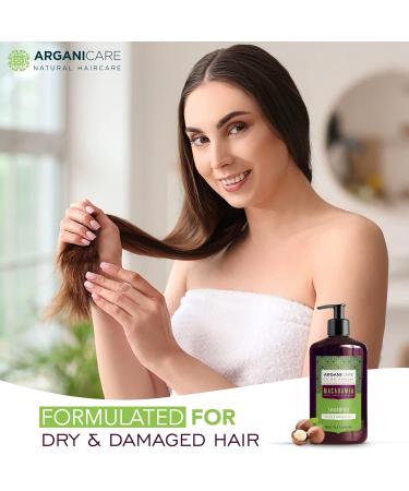 Arganicare Natural Macadamia Shampoo for Dry Damaged Hair | Hair Repair Treatment with Argan Oil & Shea Moisture | 13.5 fl oz - Hydrating & Nourishing Formula - Buy Online on GoSupps.com