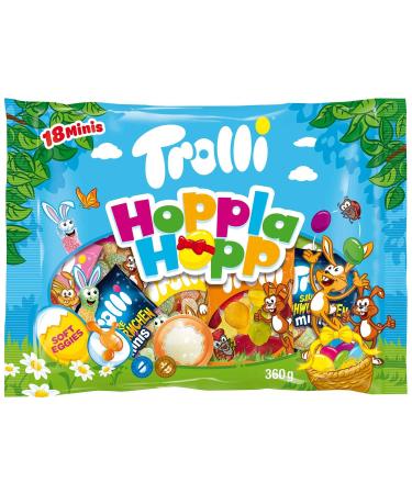 Kywi Trolli Hopp Minis - Pack of 18 Fruit and Foaming Sugar Candies - Colorful Mix of Fruit and Foaming Sugar Candies - Perfect for Easter Nests and Hide-and-Seek - Easter Figurines