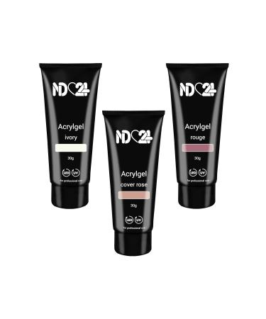 Poly Acrylic Gel Tube Set - Natural Look in Ivory Rouge & Cover Rose (4 x 30g) | International Shipping Available - Buy Online on GoSupps.com