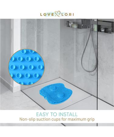 Love Lori Plantar Fasciitis Relief Feet Scrubber - Foot Massager for Shower with Plantar Fasciitis Ball - Non-Slip, Suction Cups - Blue - Buy Online on GoSupps.com