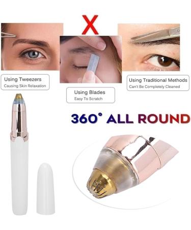 Eyebrow epilator Painless hair removal Facial epilator with LED light Small and portable cuts nose and ear hair for Removing hair from small body parts(white) - Buy Online on GoSupps.com