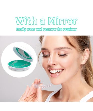 Cute Retainer Case with Mirror | Adjustable Vent Holes | Solid Orthodontic Aligner Case with Sticker | Easy to Clean Snap Lock (Bright White) - Buy Online on GoSupps.com