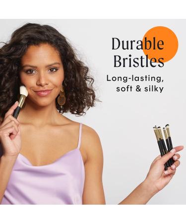 Cosmopolitan Makeup Brushes Make Up Brush Set of 7 Eyeshadow Brushes Bronzer Brush Contour Brush Blusher Brush Powder Brush Blending Brush Travel or Gift Set Silky Soft Bristles Black & Gold - Buy Online on GoSupps.com