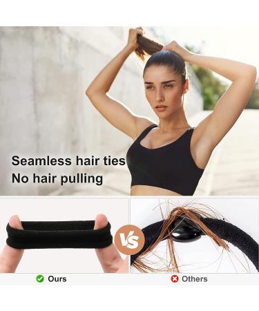 100 PCS Large Elastic Hair Ties for Thick Hair - Non-Slip Ponytail Holders for Women & Men - Stretchy Black Hair Bands for Curly Hair - Buy Online on GoSupps.com