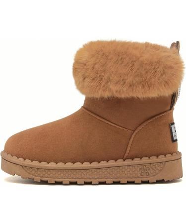 Yeeteepot Baby Winter Booties | Boys Girls Snow Boots | Anti-Slip Plush Shoes | Indoor Toddler Ankle Boots | UK 11.5 Child B Brown - Buy Online on GoSupps.com