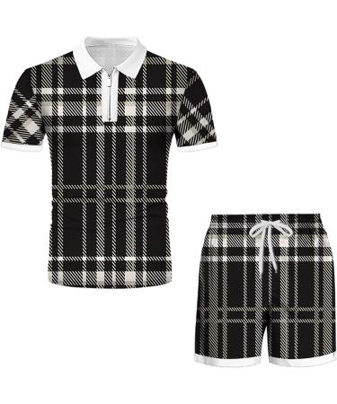Men's Vintage Printed Summer Tracksuit Set - White, 3XL - Buy Online on GoSupps.com