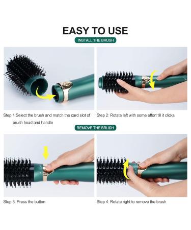 Shop Retro Green Ceramic Hair Dryer & Brush Set - 4-in-1 Lightweight Safe & Quiet | International Shipping Available - Buy Online on GoSupps.com