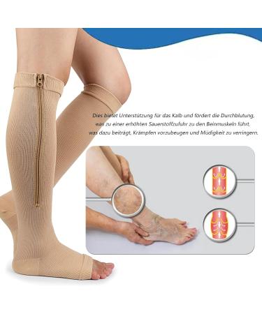 MDRCG Compression Stockings with Zipper for Men & Women | Support Knee Socks for Sports Cycling & Air Travel - Buy Online on GoSupps.com