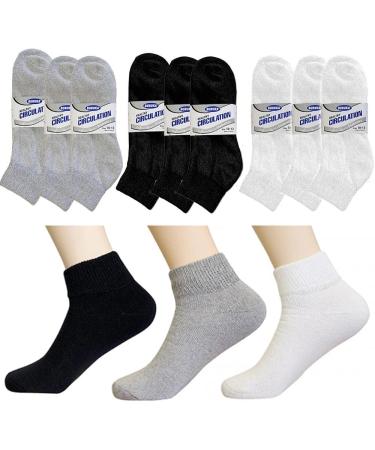 9 Pairs Diabetic Ankle Circulatory Socks Men | Loose Fit Size 10-13 | Health Support - Buy Online on GoSupps.com