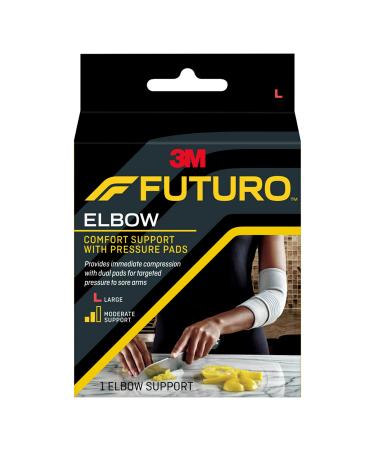 FUTURO Comfort Elbow with Pressure Pads Easy-to-Use Comfort Straps for Personalized Adjustment Large