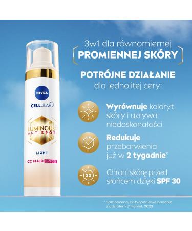 Beiersdorf AG NIVEA LUMINOUS630 Antidiscolouration CC SPF 30 color 01light 40 ml - Buy Online on GoSupps.com